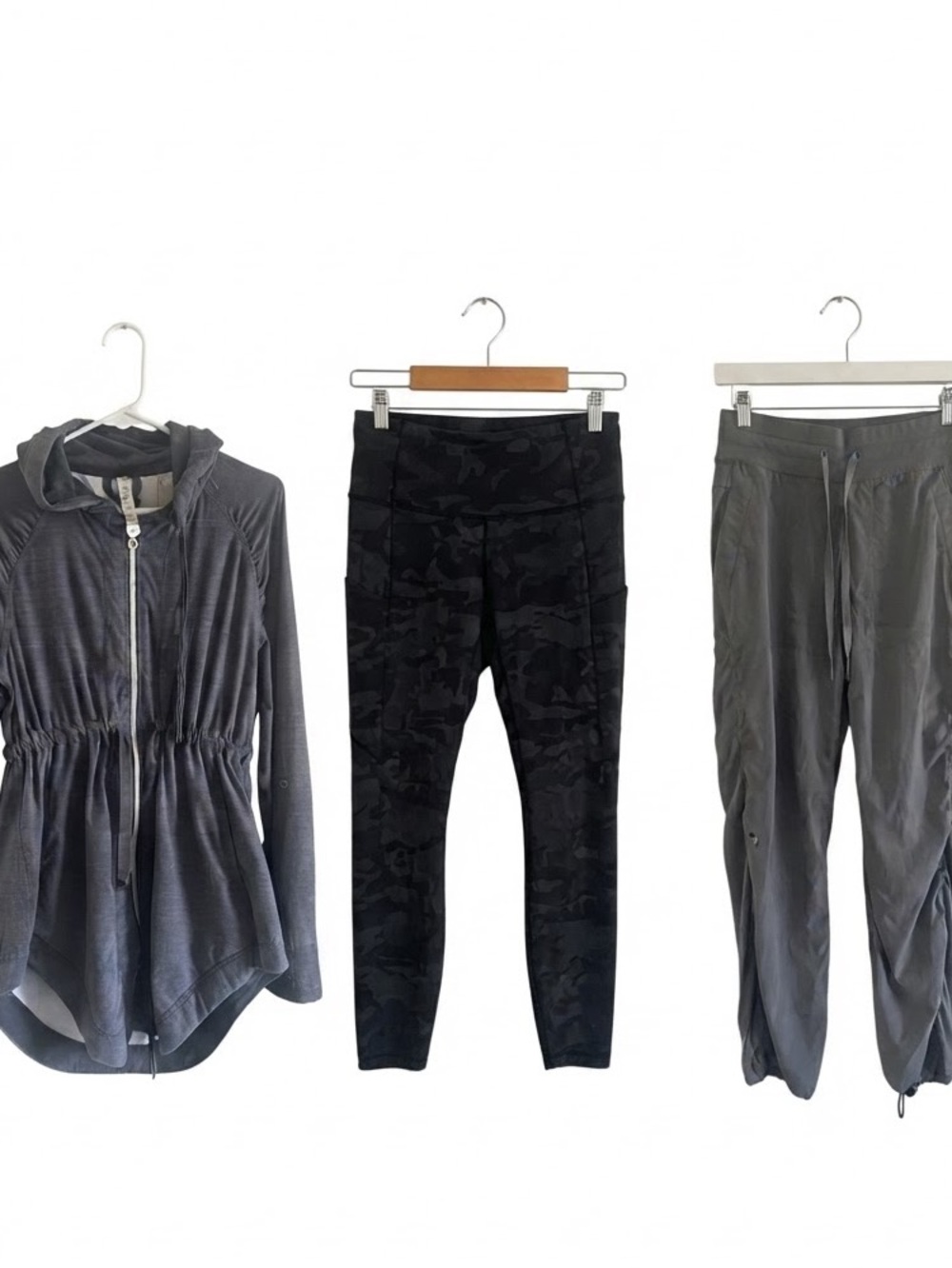 Lululemon 3-Piece Activewear Lot - Size 6 - Hooded Jacket Leggings Pants FLAWS